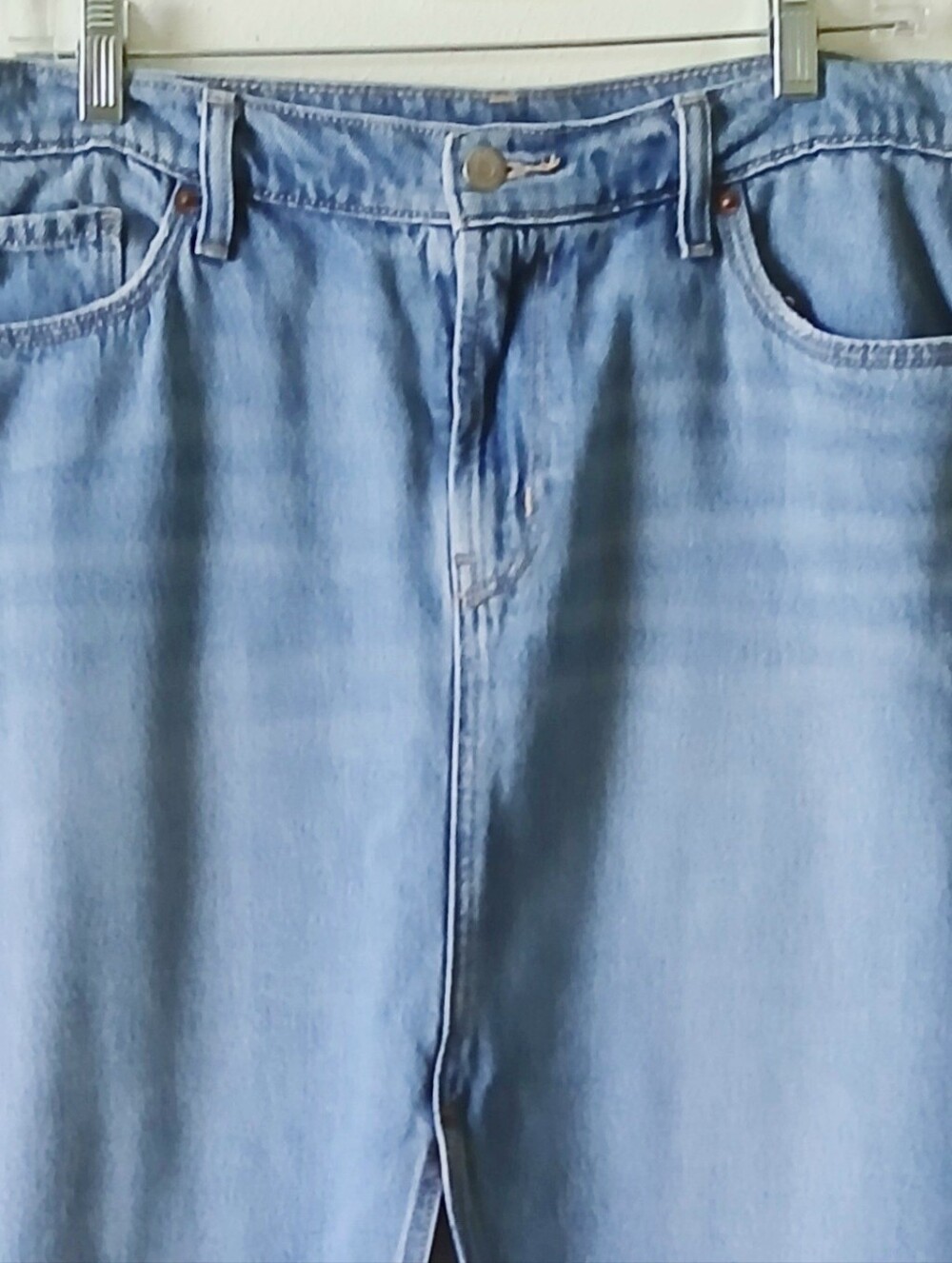 Old Navy Mr Column Slit Denim Skirt Size 8 Mid Rise - Picture 4 of 9